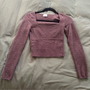 Brown aritzia Wilfred Long Sleeve knit Top